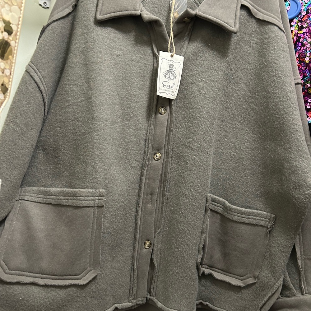 Easel Button-Up Fleece Coat